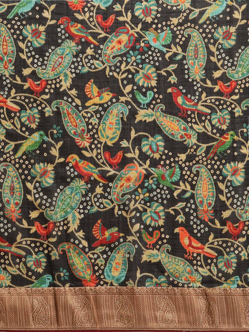 Black gadwal sarees Traditional Saree with Contrast Border