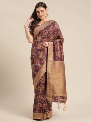 Purple gadwal sarees Traditional Saree with Contrast Border 1