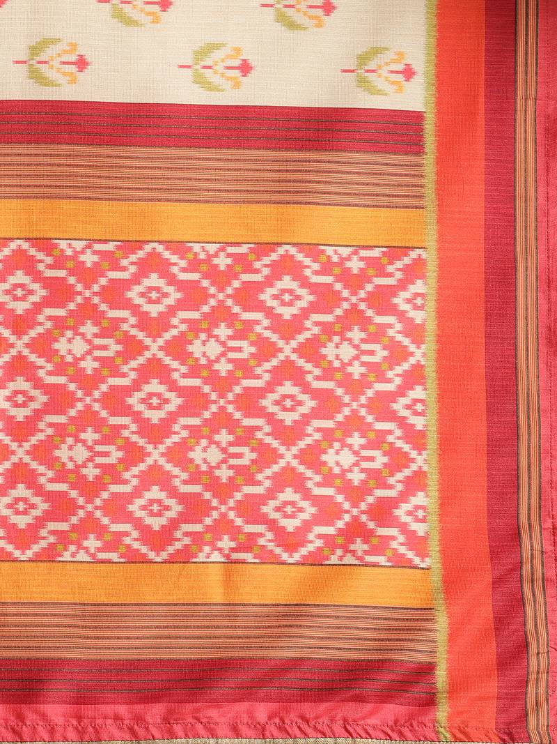 Shraddha arya Cream woven silk blend saree with blouse