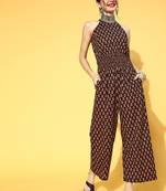 Black printed cotton indowestern