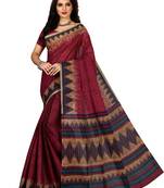 Pink printed pure cotton saree with blouse