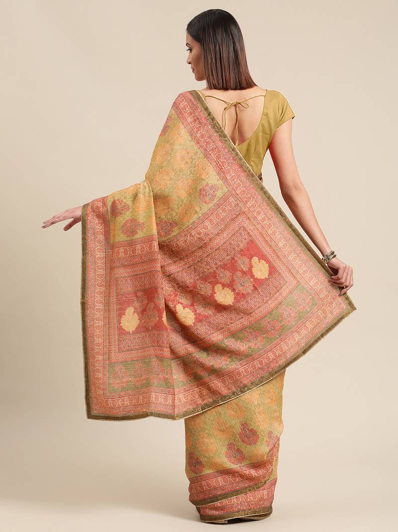 Green silk sarees Traditional Saree with Contrast Border