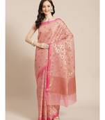 pink cotton silk woven   saree with  blouse