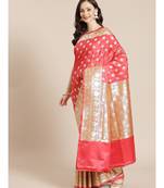 pink silk blend woven   saree with  blouse
