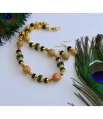 Handmade green designer beads necklace set dj 04598