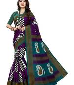 Multicolor printed pure cotton saree with blouse