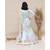 Blue Printed Kurta And White Salwar