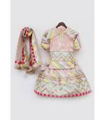 Peach Gotta Kurti Lehenga with Dupatta