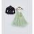 Dark Blue Velvet Jacket with Green Glitter net Lehenga and Dupatta
