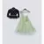 Dark Blue Velvet Jacket with Green Glitter net Lehenga and Dupatta