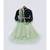 Dark Blue Velvet Jacket with Green Glitter net Lehenga and Dupatta