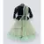 Dark Blue Velvet Jacket with Green Glitter net Lehenga and Dupatta