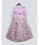 Lilac Embroidery Lehenga with Organza Cape