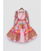 Pink Lehenga Choli with Pink Printed Jacket