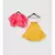 Yellow Georgette Lehenga with Pink Top and Organza Cape