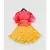 Yellow Georgette Lehenga with Pink Top and Organza Cape