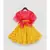 Yellow Georgette Lehenga with Pink Top and Organza Cape