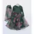 Green top with Green Printed Organza Lehenga and Dupatta