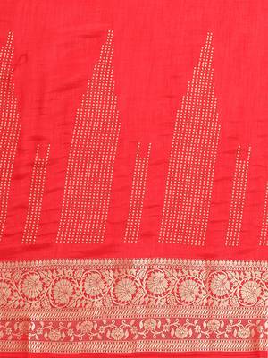 Shraddha Arya Designer Red woven art silk saree with blouse 12