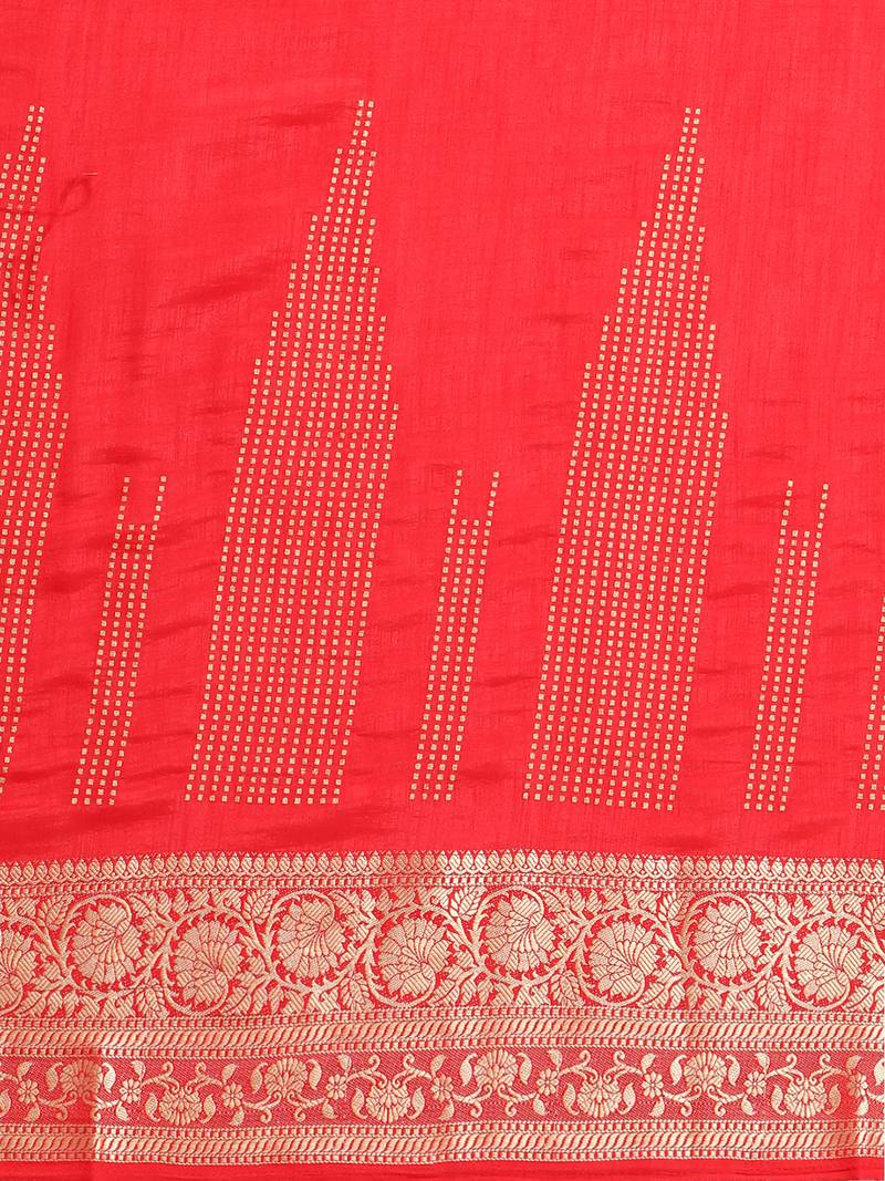 Shraddha Arya Designer Red woven art silk saree with blouse