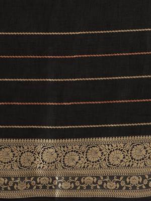 Shraddha Arya Designer Black woven art silk saree with blouse 13