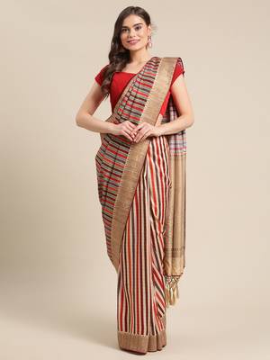 Shraddha arya multicolor woven tussar_silk saree with blouse 8