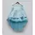 Blue Flowers Embroidery High Low Dress