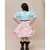 Blue Organza and Pink Printed Dress