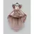 Peach Sequins High Low Dress