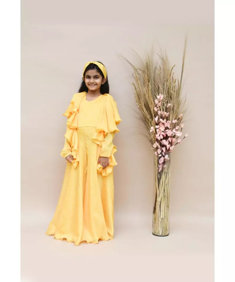 Yellow Printed Top and Sharara
