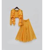 Yellow Pleated Georgette Dress