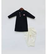 Black Ajkan with Off White Chudidar