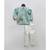 Blue Silk Band Gala with Off White Pant