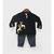 Dark Blue Velvet Bandgala with Blue Pant