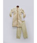 Golden Embroidery Ajkan with Golden Pant