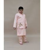 Peach Jacket with Kurta and Pant