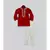 Red Cotton Silk Kurta with Golden Embroidery and Off White Pant