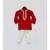 Red Cotton Silk Kurta with Golden Embroidery and Off White Pant