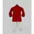Red Cotton Silk Kurta with Golden Embroidery and Off White Pant