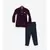 Wine Bandgala with Black Pant