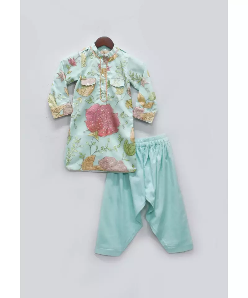 Acqua Embroidery Kurta and Salwar