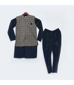 Black Gotta Embroidery Jacket with Kurta and Chudidar