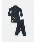 Black Self Kurta with Salwar