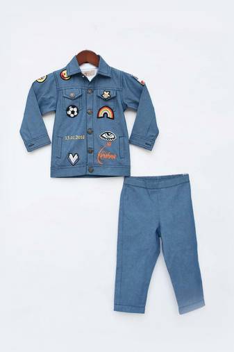 Blue Cotton Jacket and Pant