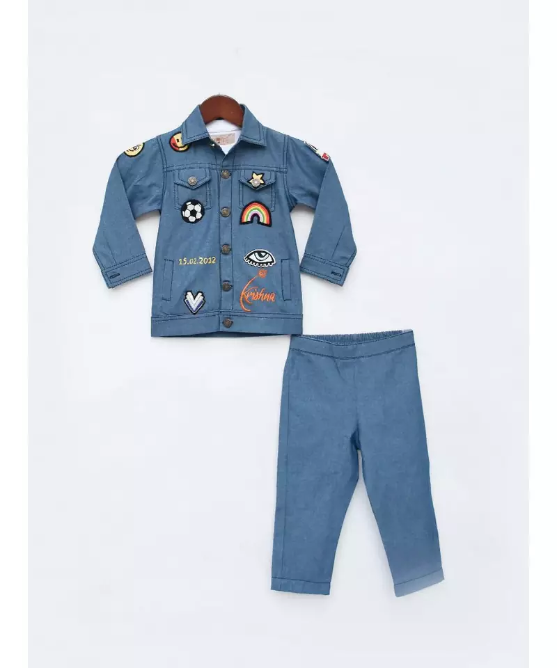 Blue Cotton Jacket and Pant