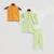 Green Kurta Pant with Orange Stripe Print Jacket