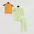 Green Kurta Pant with Orange Stripe Print Jacket