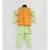 Green Kurta Pant with Orange Stripe Print Jacket