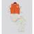 Off white Silk Cowl Kurta and Chudidar with Orange Jacket