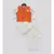 Off white Silk Cowl Kurta and Chudidar with Orange Jacket